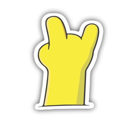 Simpsons Rock Hand Sticker Mockup