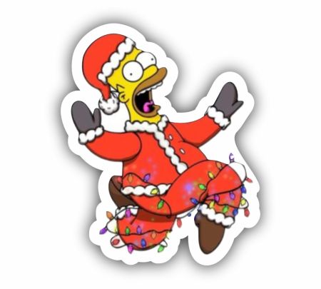 Simpsons Santa Claus Sticker Mockup