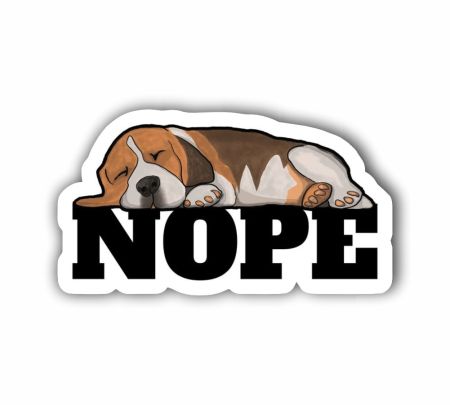 Sleeping Dog Nope Sticker Mockup