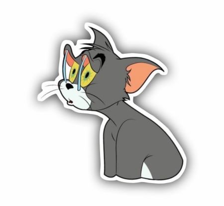 Sleepy Tom Sticker Mockup