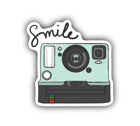 Smile green vintage camera Aesthetic Sticker