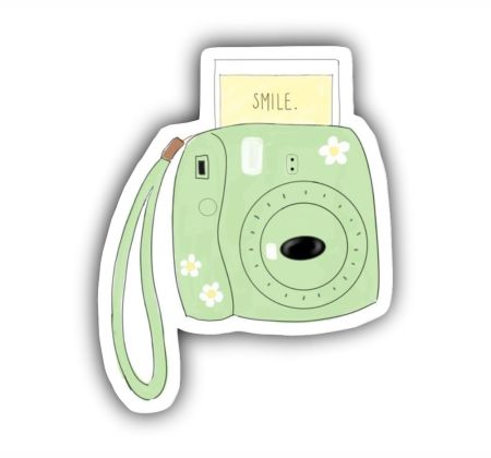 Smile Light green vintage camera Aesthetic Sticker