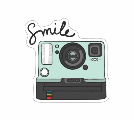 Camera Smile Sticker Mockup