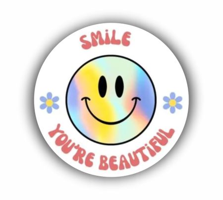 Smile You Are Beautiful Sticker Mockup