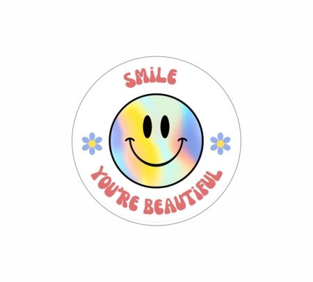 Smile You Are Beautiful Sticker Mockup
