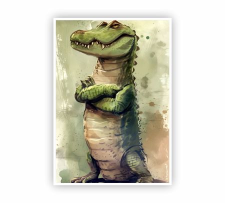 Smug Crocodile Poster Mockup