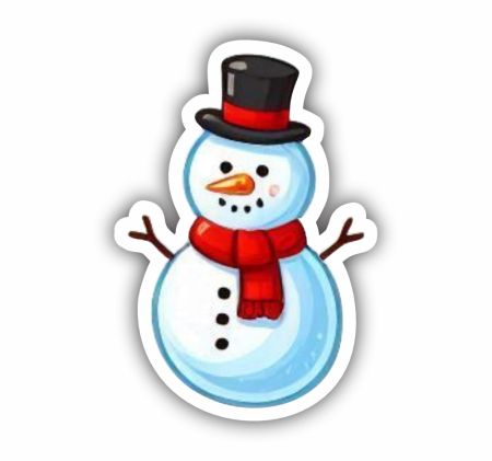 Snowman Christmas Sticker Mockup