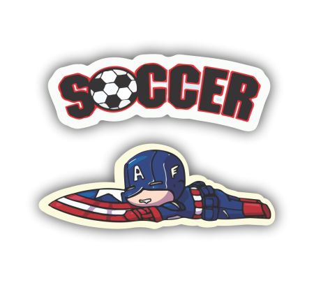 Soccer Captain America Sticker Mockup