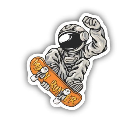 Space Skating Sticker Mockup