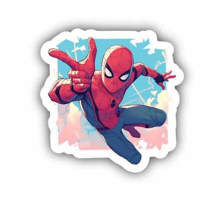 Spider Man 04 Sticker Mockup