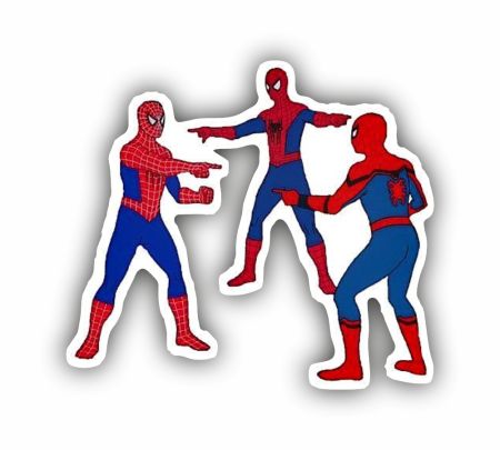 Spider Man Pointing Meme Sticker Mockup
