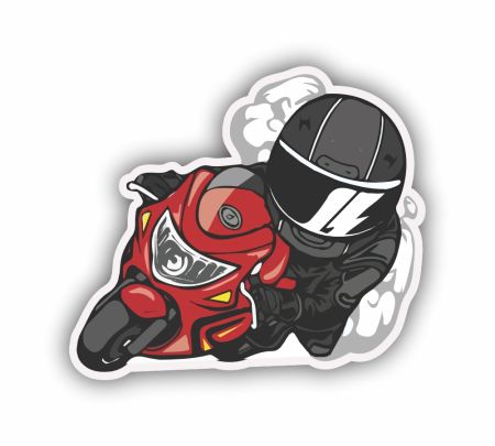 Sport Motorcycle Biker Sticker Mockup