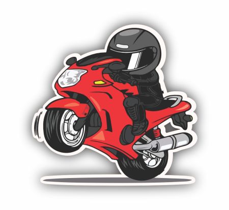 Sport Motorcycle Stunt Biker Sticker Mockup