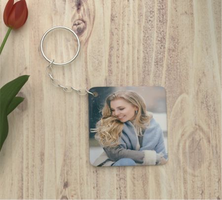 Square Keychain Mockup