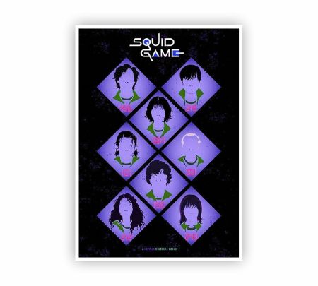 Squid Game Minimal Faces Poster Mockup