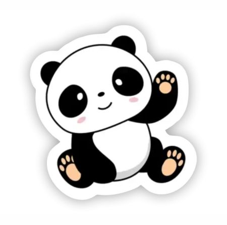 Panda Toy Sticker Mockup