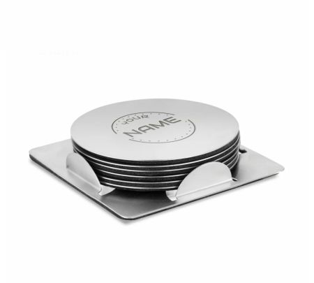 Stainless Steel (SS) Coasters Mockup