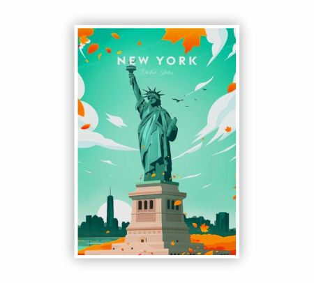 Statue Of Liberty New York Poster Mockup