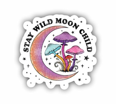 Stay Wild Moon Child Sticker Mockup