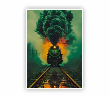 Steam Train Rug Poster Mockup