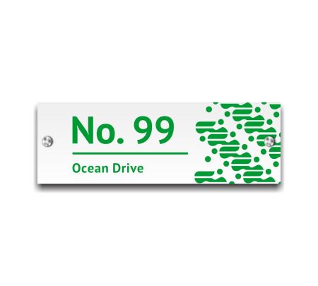 Stylish Green Acrylic Number Plate for Home Mockup