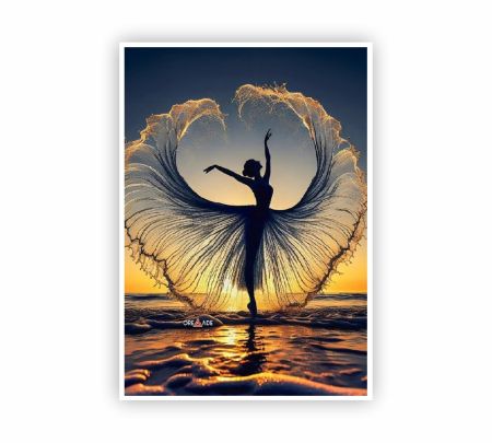 Sunset Dance Silhouette Poster Mockup