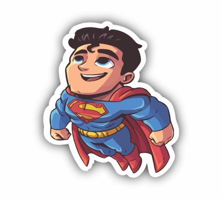 Man Of Steel Superman Art Sticker Mockup