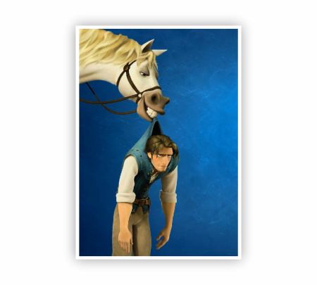 Tangled Maximus Dragging Flynn Rider Poster Mockup