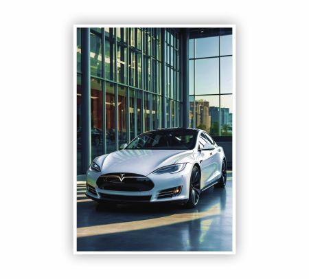 Tesla Model S Car Poster Mockup