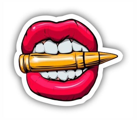 Bullet Lips Sticker Mockup