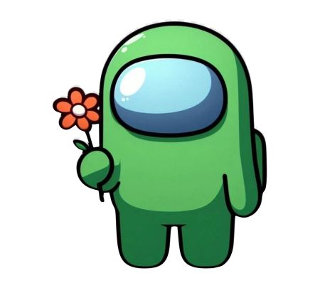 Green Amongus Sticker Mockup