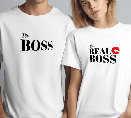 The Boss and The Real Boss Couple T-Shirts
