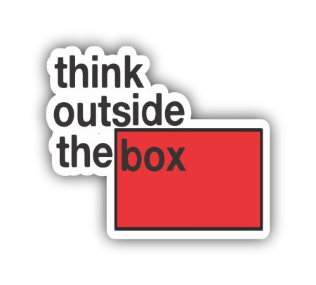 Think Outside The Box 01 Sticker Mockup