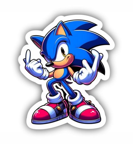 Chibi Sonic Sticker Mockup
