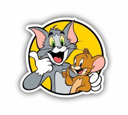 Tom And Jerry 02 Sticker Mockup