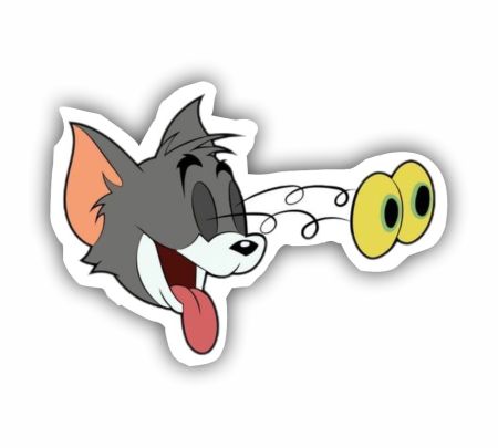 Tom Funny Sticker Mockup