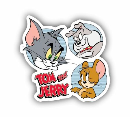 Tom Jerry And Spike Sticker Mockup
