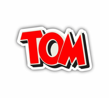 Tom Name Sticker Mockup