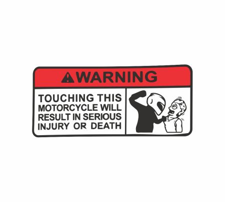 Touching Motorcycle Warning Sticker Mockup