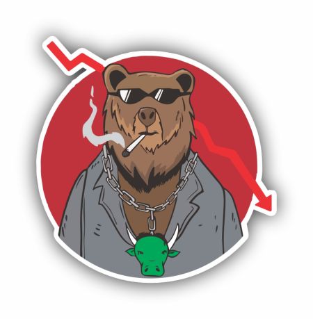 Trading Bear Sticker Mockup