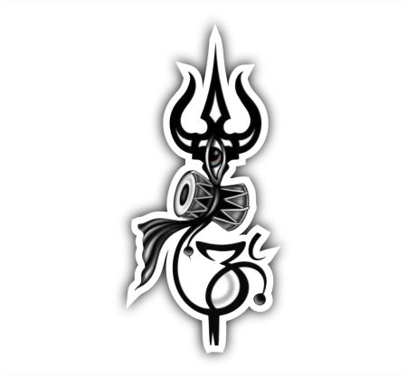 Trishul With Damru Sticker