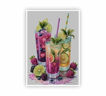 Tropical Berry Bliss Poster Mockup