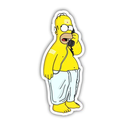 South Indian Simpson Sticker Mockup