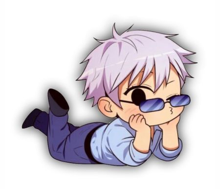 Chibi Gojo Satoru In Glasses Sticker Mockup