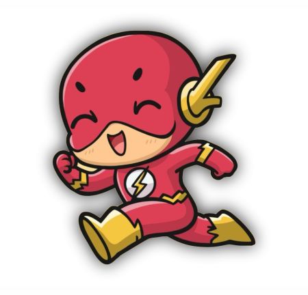 Chibi Flash Sticker Mockup