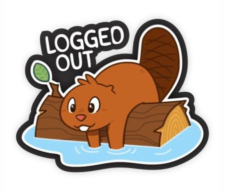 Logged Out Sticker Mockup