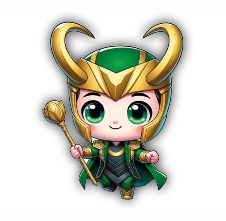 Chibi Loki Sticker Mockup