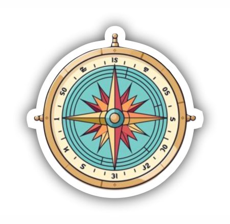 Compass Sticker Mockup