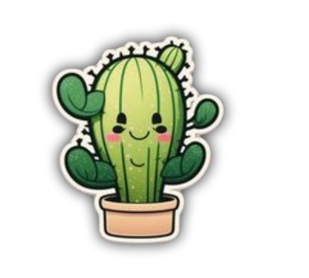 Cactus Sticker Mockup