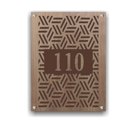 Vertical Geometric House Number Acrylic Plate Mockup